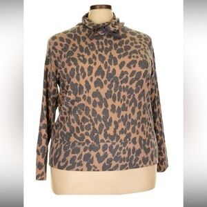 New Directions Women’s Animal Print Turtleneck Size 2X